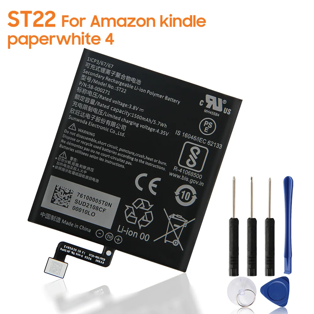 

Original Replacement Battery ST22 For Amazon kindle paperwhite4 58-000271 58-000246 Authentic Battery 1500mAh