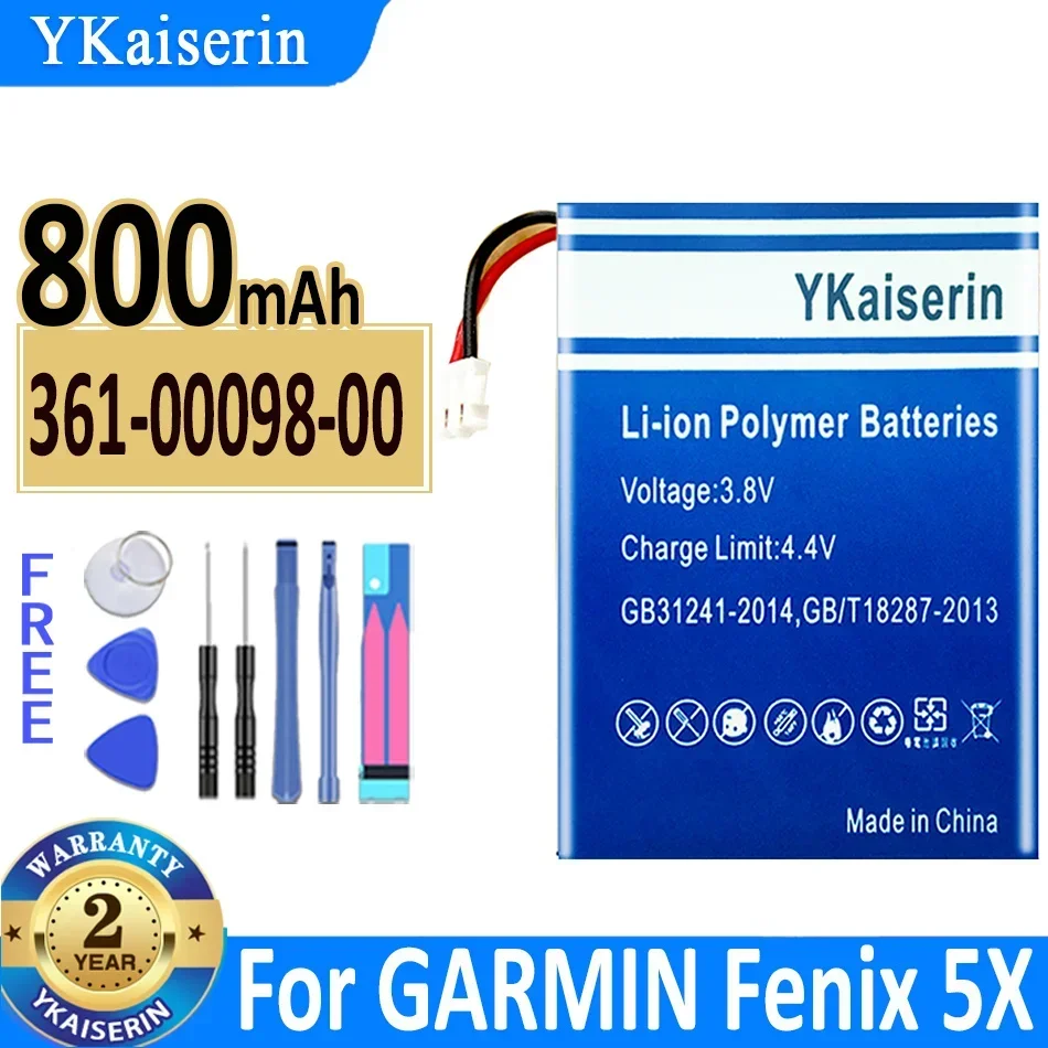 YKaiserin аккумулятор для спортивных часов 361-00098-00 Garmin Fenix 5X Сменный 800 мАч + бесплатные