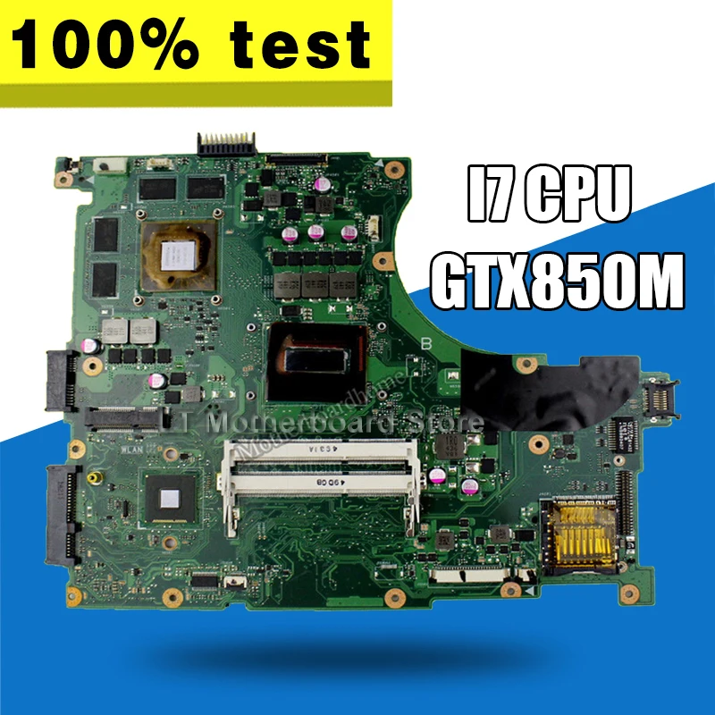 

send board+N56JK Motherboard REV 2.0 GTX850M i7-4700HQ For Asus N56JK G56JK Laptop motherboard N56JK Mainboard N56JK Motherboard