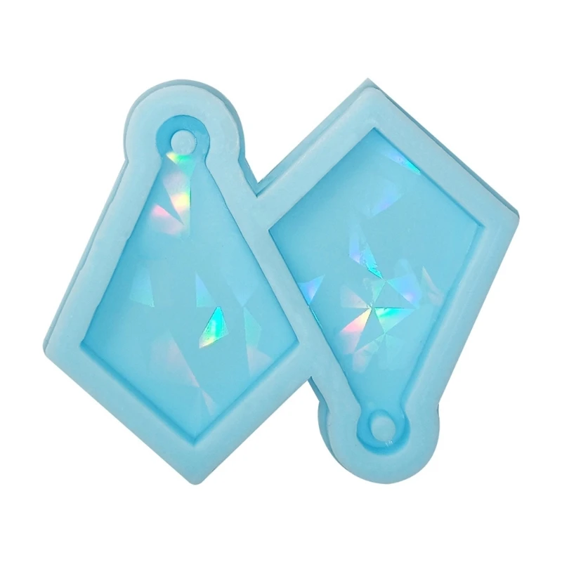 

DIY Light and Shadow Keychain Earrings Silicone Epoxy Mold DIY Rhombus Pendant Crafting Mould for Valentine Gift