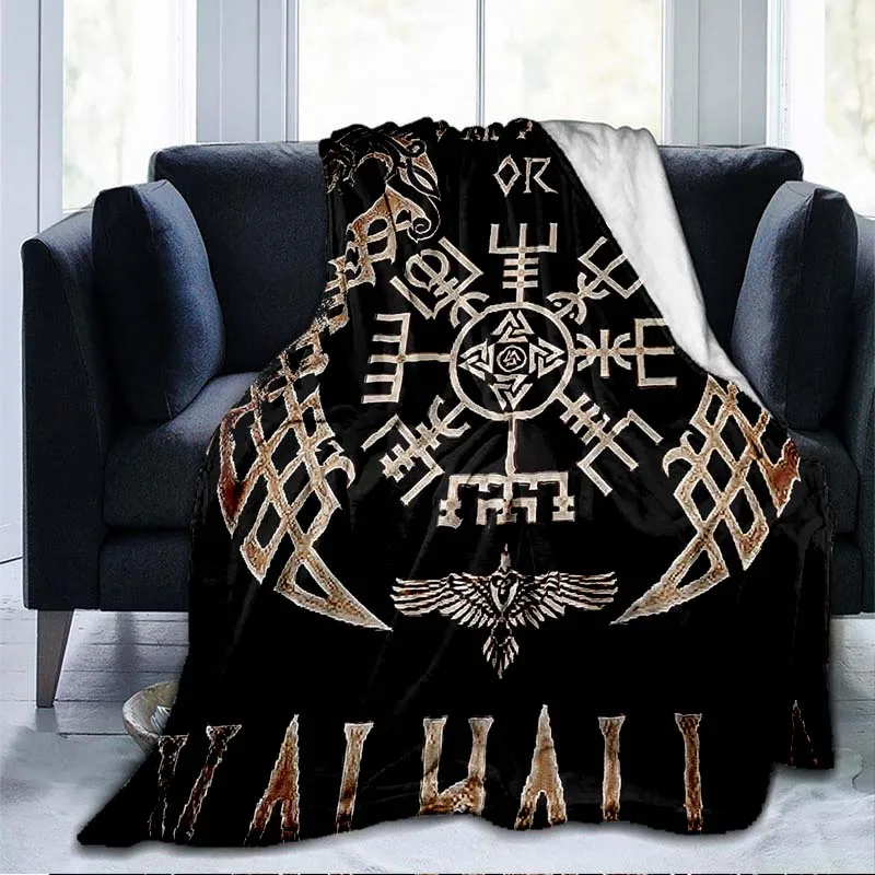 The Vikings Ancient Scandinavian Blankets Printing Soft Nap Blanket On Home/Sofa/Office Portable Travel Cover Blanket Queen Size