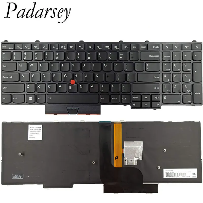 Teclado Novo da Substituição do Portátil de Padarsey para Lenovo Thinkpad P50 P51 P70 com Layout Backlit dos Eua p n: 00pa288 Sn20k85114