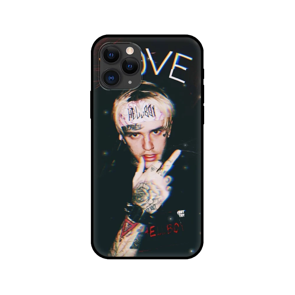 Черный чехол из ТПУ для iphone 5 5s se 2020 6 6s 7 8 plus x 10 XR XS 11 12 mini pro MAX задняя крышка Lil Peep |