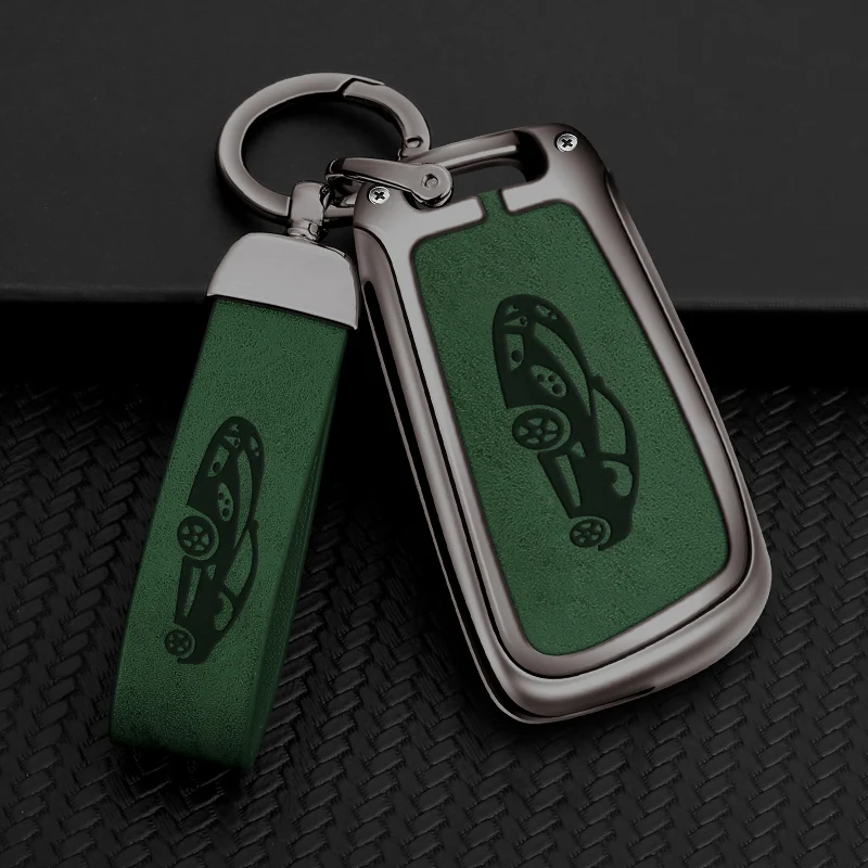 

Alloy+Leather Car Keycase Cover Shell For Audi A1 A3 A4 A5 A6 A7 Q3 Q5 Q7 B6 B7 B8 8P 8V C5 C6 TT RS Protected Shell Accessories