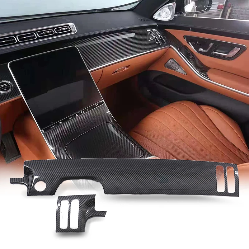 

tantan Carbon Fiber Accessories For Mercedes Benz AMG S Class W223 2021 S400L S450L Maybach S480 Dashboard Panel Trim Customized