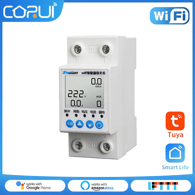

Smart Home Wifi Smart Switch Power Monitoring Leakage Protection Smart Meter Tuya Energy Meter Remote Control