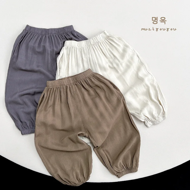 

Children's Loose Wide Leg Pants Summer Boys And Girls Korean Casual Trousers