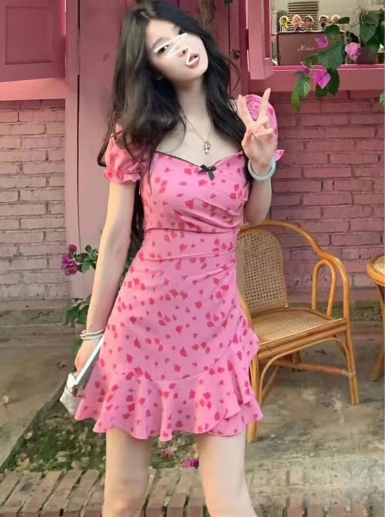 Женское короткое платье с ароматизированными цветами в стиле ins Forest Series OF8X