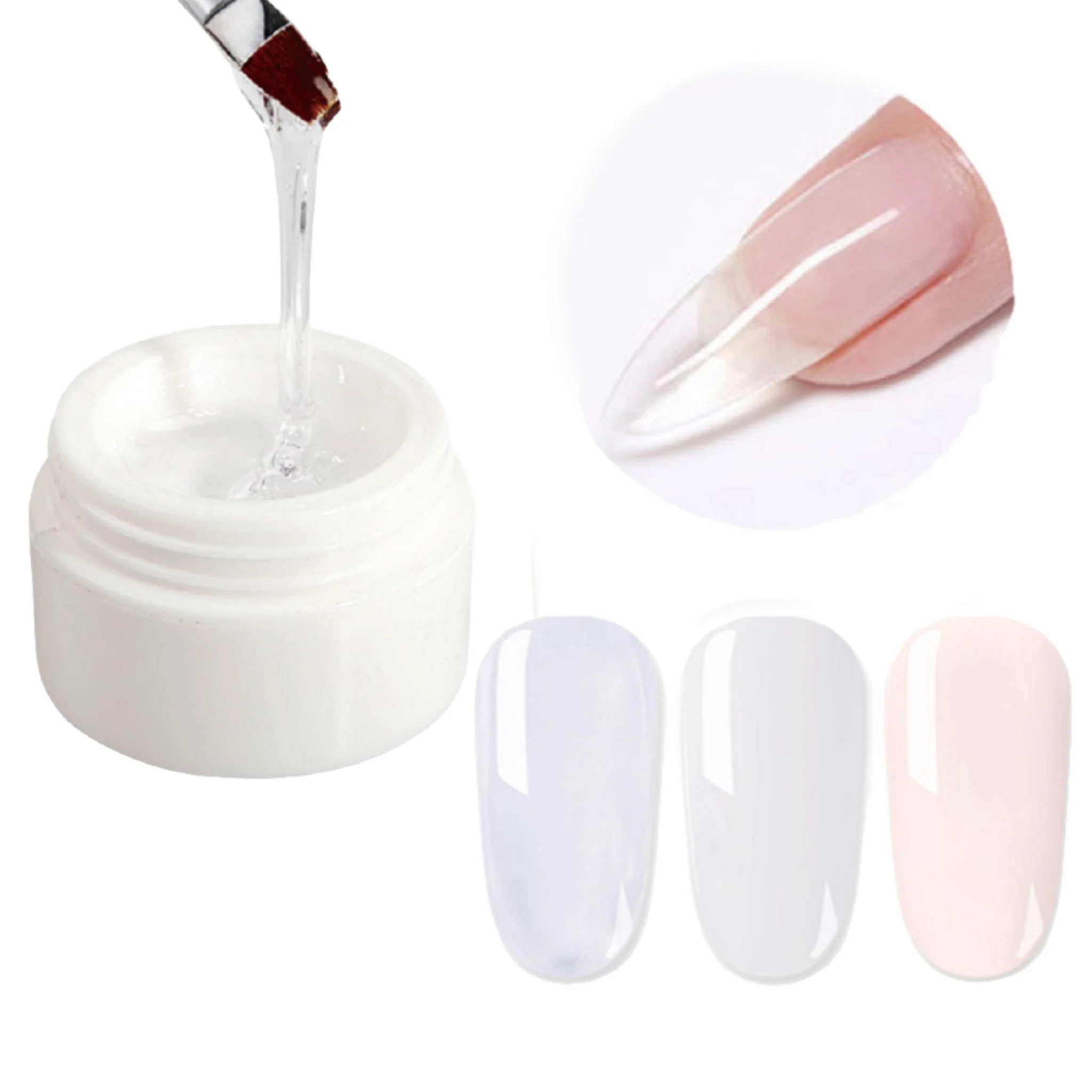 

15ML Nail Extension Gel Pink White Clear UV Gel Fast Dry French Nail Art Tool Nude Color UV Construction Gel Easy To Operate GY7