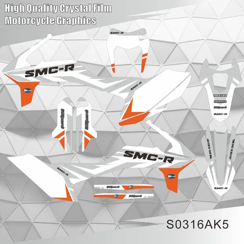 

Для KTM SMC-R 690 SMC R 690 SMCR 690 2019 2020 2021 2022 2023 2024 Комплект графических наклеек Наклейки с индивидуальным номером и именем