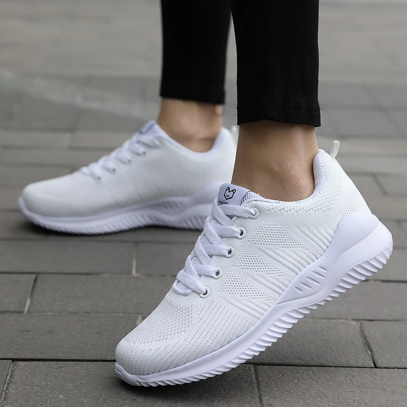 

Women Casual Shoes Fashion Breathable Walking Mesh Flat Shoes Woman White Sneakers Women 2022 New Zapatos De Mujer Sneaker