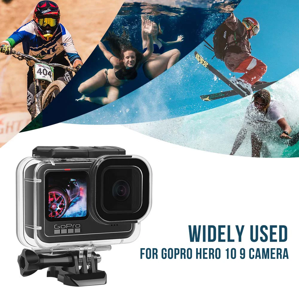 Водонепроницаемый корпус 60 м для GoPro Hero 13 12 11 10 9, черный чехол для дайвинга, защитный чехол для подводного погружения для Go Pro 9, аксессуары (art.: 3920cd74e02de) - 3920cd74e02de
