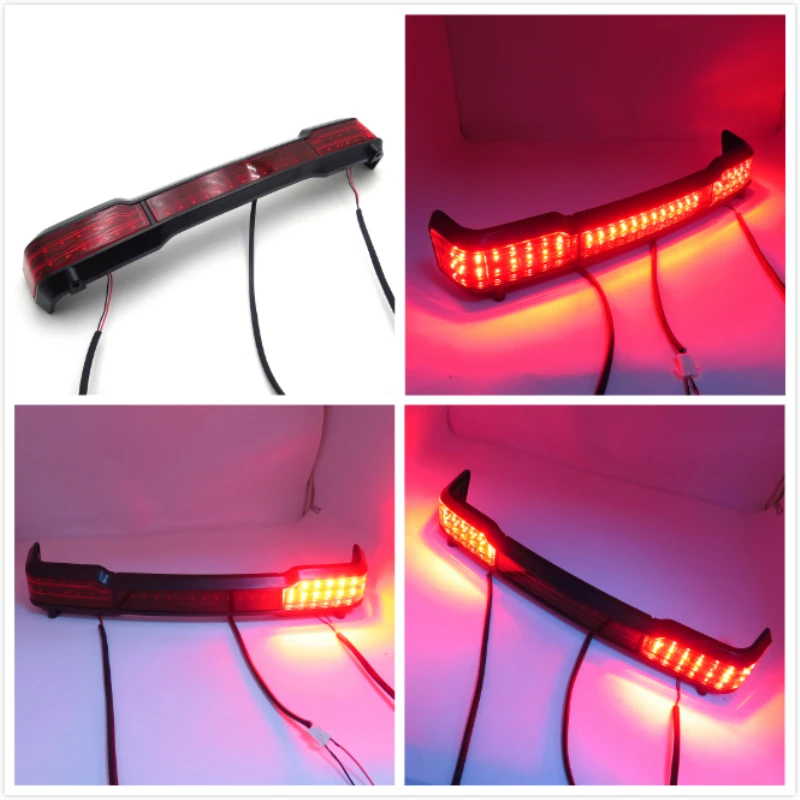 Aftermarket Free Shipping Motorcycle Parts LED Tail Brake Light Trunk Classic King Tour Pack For Harley Touring Wrap 1997-2008