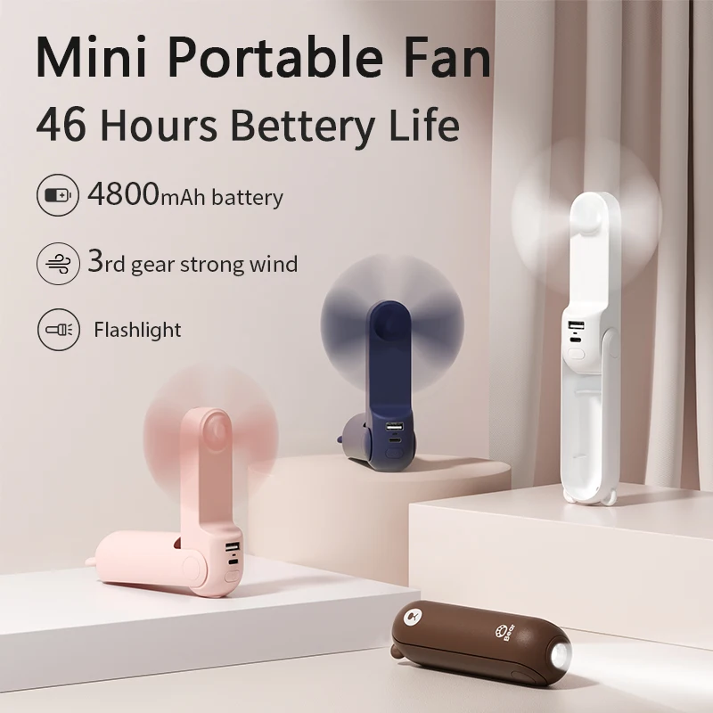 

Portable Handheld Fan Mini Handheld Electric Fans USB Fan Rechargeable Silent Pocket Cooling Hand Ventilador for Office Outdoor