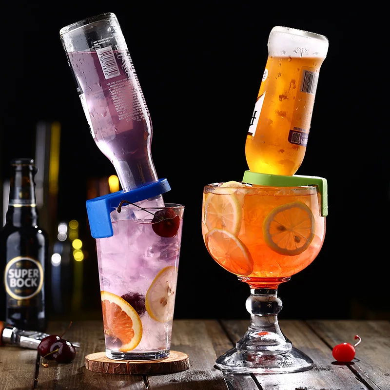 

8 Pieces Bottle Buckle Beer Cocktail Snap Bar Drink Clips Bottle Holders Wine Bar Kitchen Accessories ABS 8 Colors