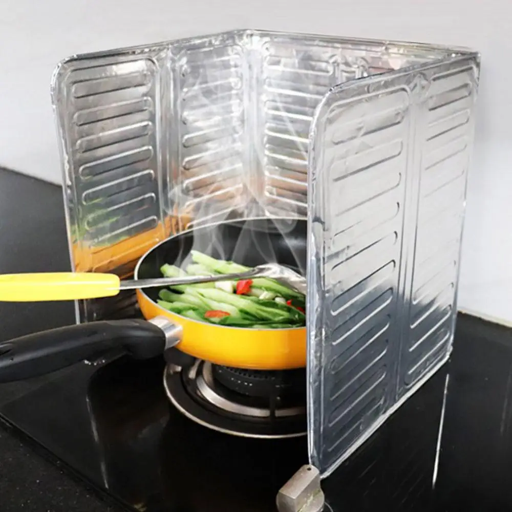

Aluminium Foil Foldable Frying Pan Oil Splash Protection Screen Kitchen Gas Stove Baffle Plate Kichen Cooking Accessories