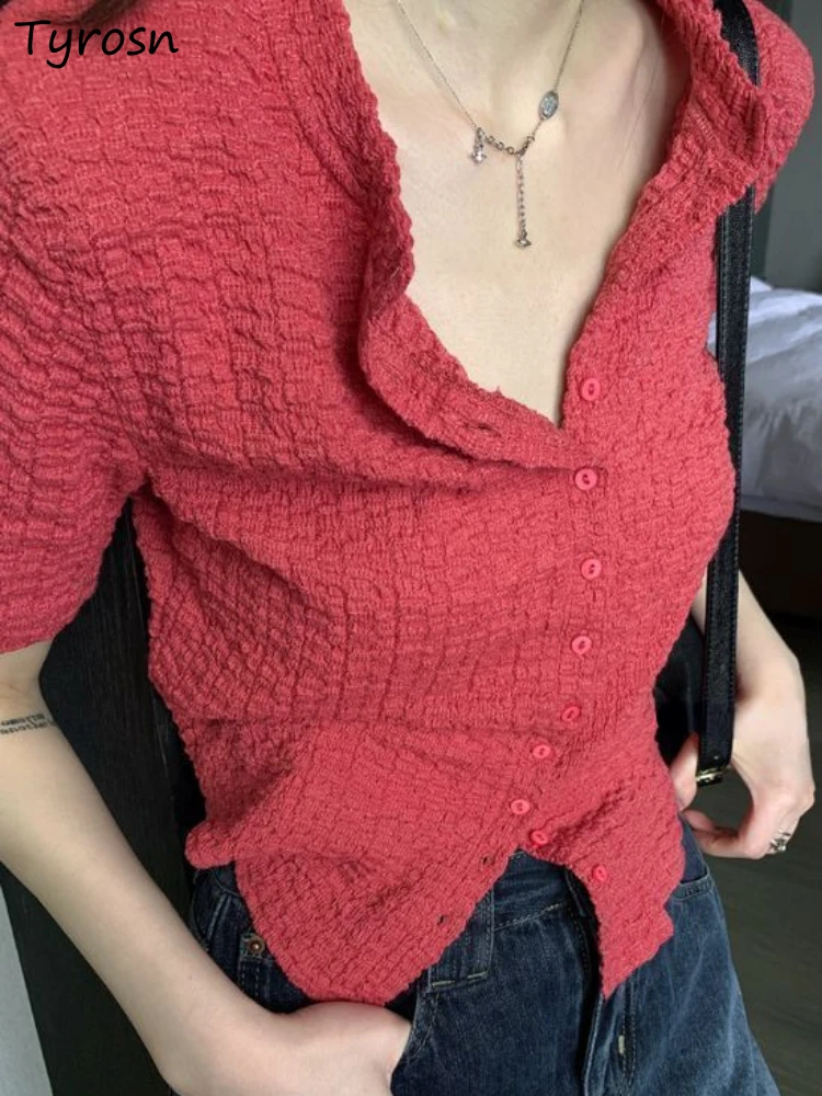 

Shirts Women Kawaii Candy Color Attractive Students Popular Streetwear Ulzzang Solid All-match Faddish Classic Simple Leisure