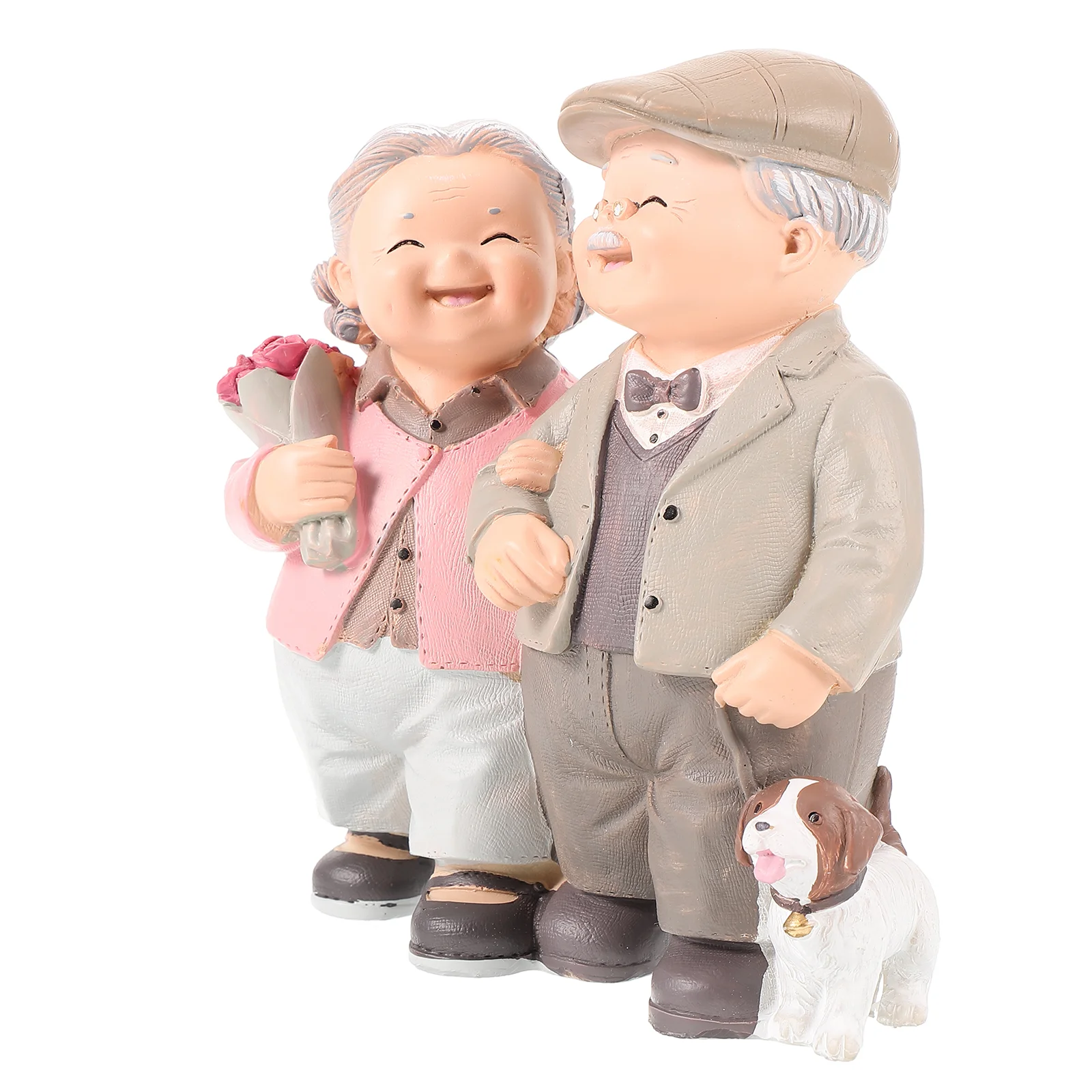 

Old Man Granny Ornaments Cupcake Love Lasts Figurine Figure Caring Resin Multi-color Decoration Birthday Gift Elderly