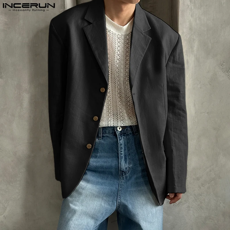 Красивая новая мужская одежда INCERUN 2024 топы свободный костюм пальто Модный