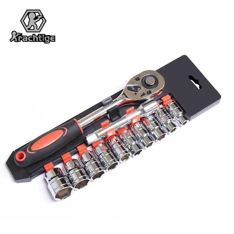 

12Pcs 1/4" 3/8" 1/2" Socket Ratchet Wrench Set Bicycle Motorcycle Car Repairing Multi-function Wrench Socket Hand Tool