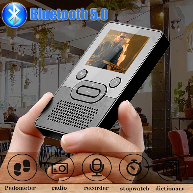 Mini Bluetooth MP3 Player Portable Music Player Sport Walkman MP4 with Screen/Speaker Support Video/Photo/Radio/Record/E-book/TF