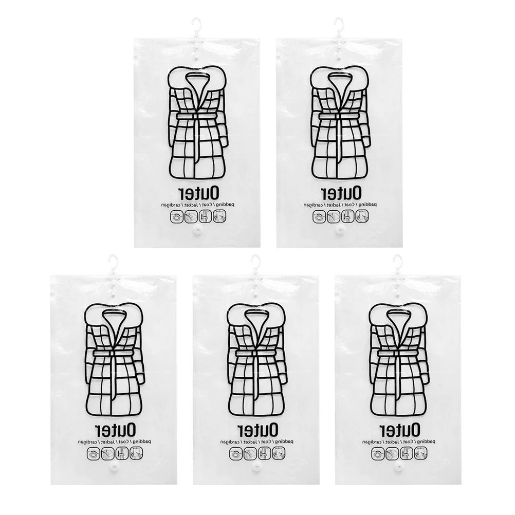 

Hanging Vacuum Space Garment Seal Clothes Saver Coats Storage Packing Sealed Compress Save Organizer