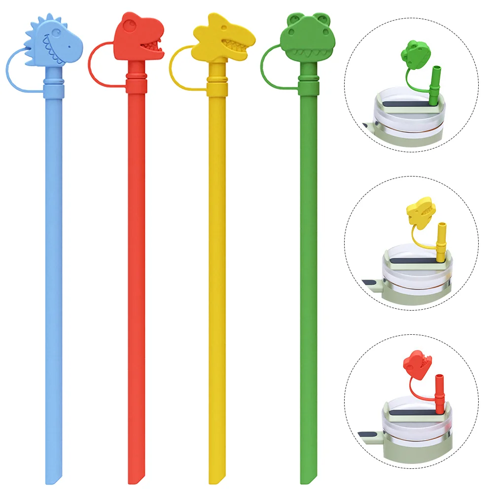

4 Pcs Straws Stopper Reusable Tips Covers Drinking Protector Food Grade Silicone End Straws