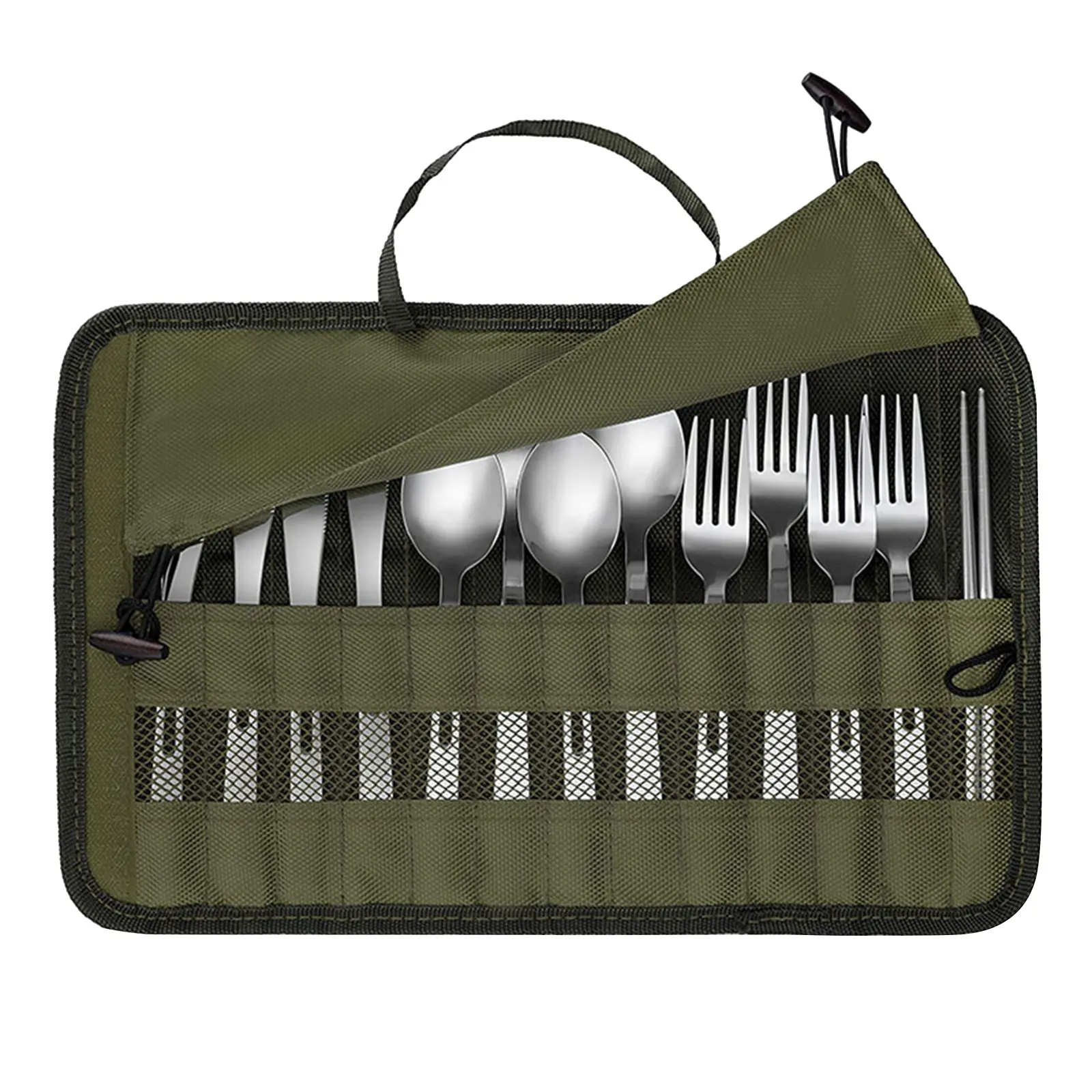 

Outdoor Picnic BBQ Storage Pack Holder Camping Tableware Cutlery Storage Bag Chopsticks Spoon Fork Organizer