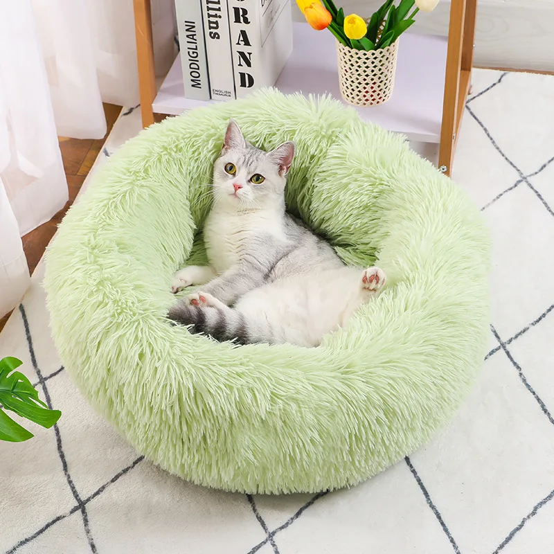 

Autumn and Winter Warm Nest Plush Dog Kennel Round Cat Litter Dog Pad Deep Sleep Cat Litter Cat Bed Pet Bed