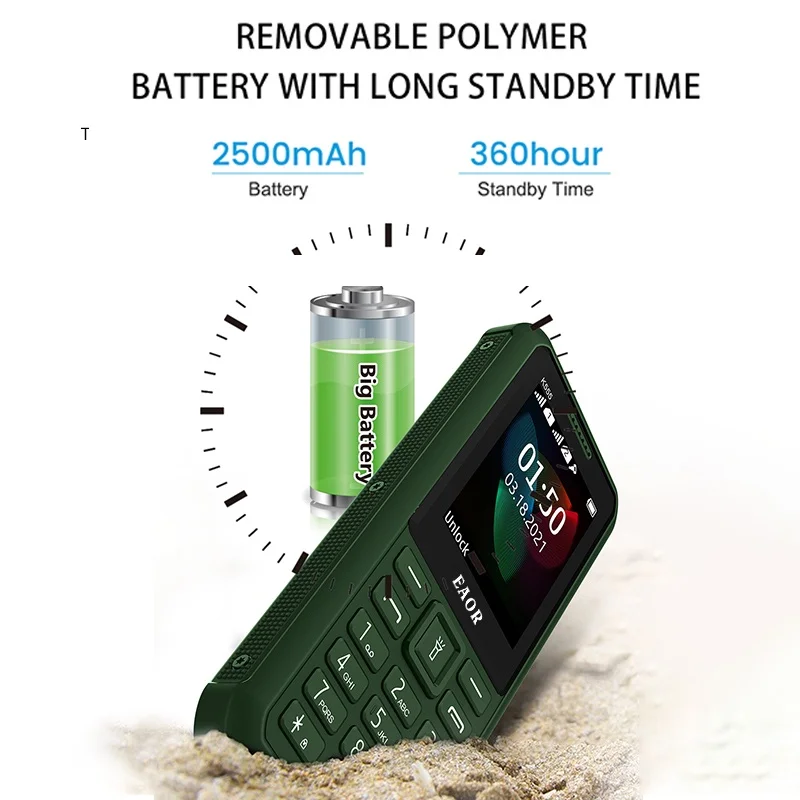 eaor ip67 waterproof rugged phone dual sim 2500mah big battery feature phones with mosquito repellent lamp flashlight bar phone free global shipping