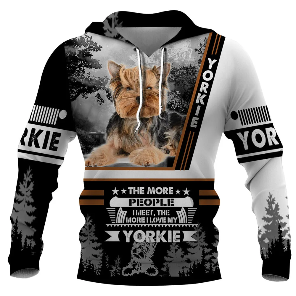 

CLOOCL Animals Dog Yorkshire Terrier Hoodies 3D Graphic More Love My Dog Hoodies Casual Sweatshirts Australian Kelpie Hoodie