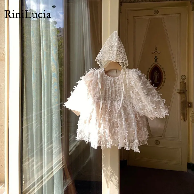 

RiniLucia Newborn Toddler Baby Girl Romper Princess Outfit Embroidery Lace Long Sleeve Romper Jumpsuits Dress Autumn Clothes