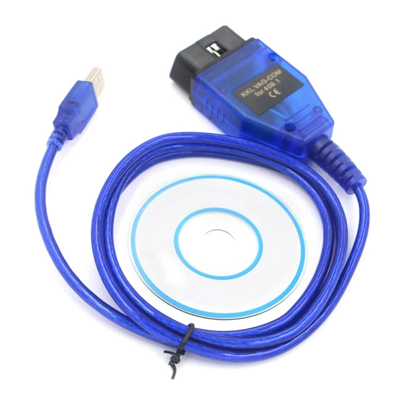 

VAG-COM 409.1 Vag Com 409Com Vag 409.1 Kkl OBD2 USB Diagnostic Cable Scanner Interface for Audi VW Seat Volkswagen Blue Black