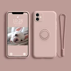 Магнитный силиконовый чехол для iPhone 13, 12, 11 Pro Max, XS, X, XR, 7, 8 Plus, iPhone13, 13Pro, 12Pro, мягкий чехол с кольцом-держателем и подставкой