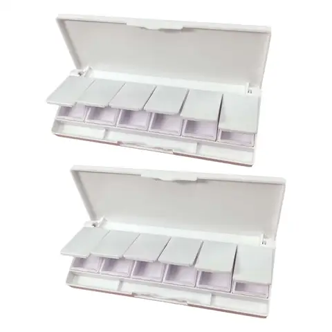 2x пустой многоразовый контейнер «сделай сам» коробка для теней для век дорожный размер пустая коробка для хранения макияжа Палитра акварельных красок для красоты косметики
