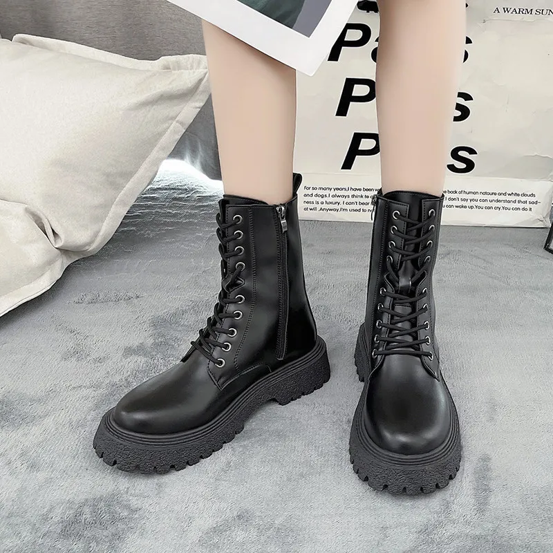 Autumn Winter New Women Ankle Boots 2022 Brand Platform Motorcycle Boots Ladies Casual Shoes Flats Snow Chelsea Boots Zapatos
