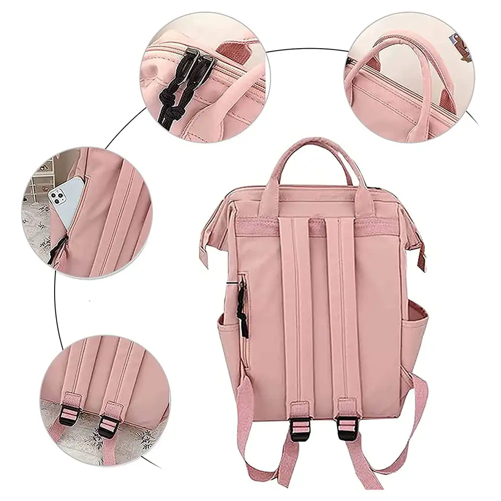 Middle School Girls Backpack School Bags For Teenage Girls Large Capacity Backpack with Cute Accessories Multi-Pockets Hanging B