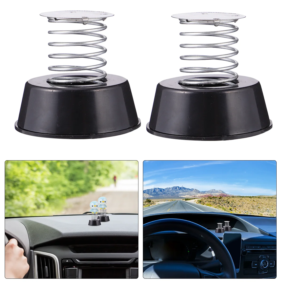 

2 Pcs Bicycle Decoration Ornaments Shaking Head Spring Base Electric Vehicle Bike Accesories Car