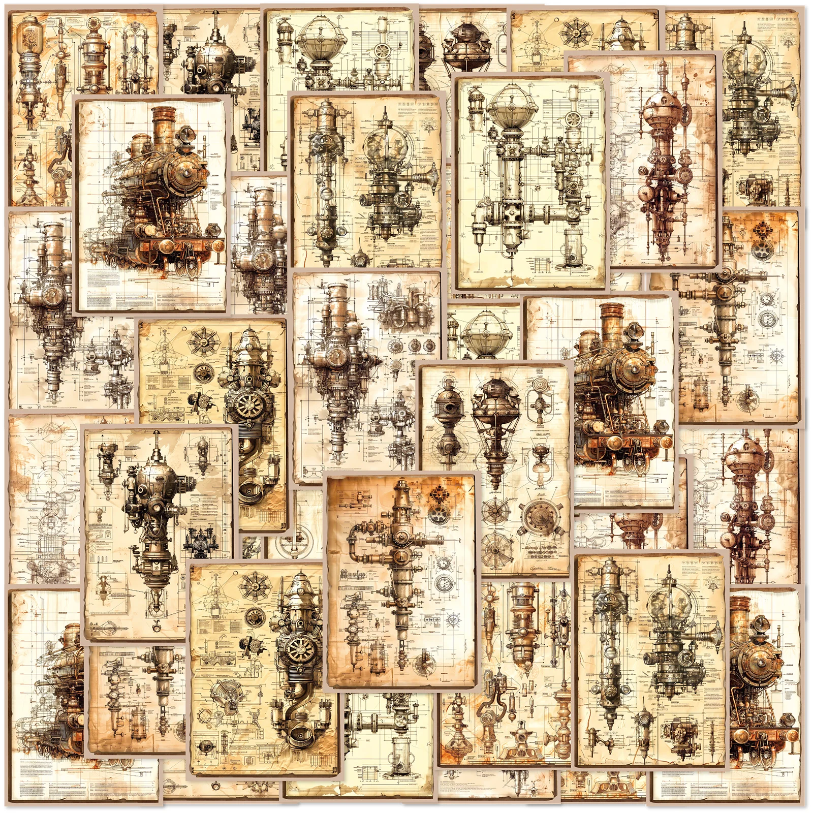 20 Шт. A6 (14x10 См) Ретро Механические Наклейки На Внутреннюю Схему DIY Декор