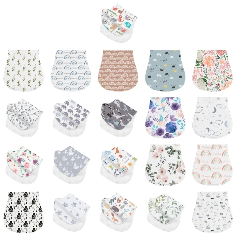 

2-Layer Burp Cloth Newborn Bibs Absorbent Baby Feeding Teething Bibs Soft-Cotton Burp Cloths for Babies Baby Shower-Gift 69HE