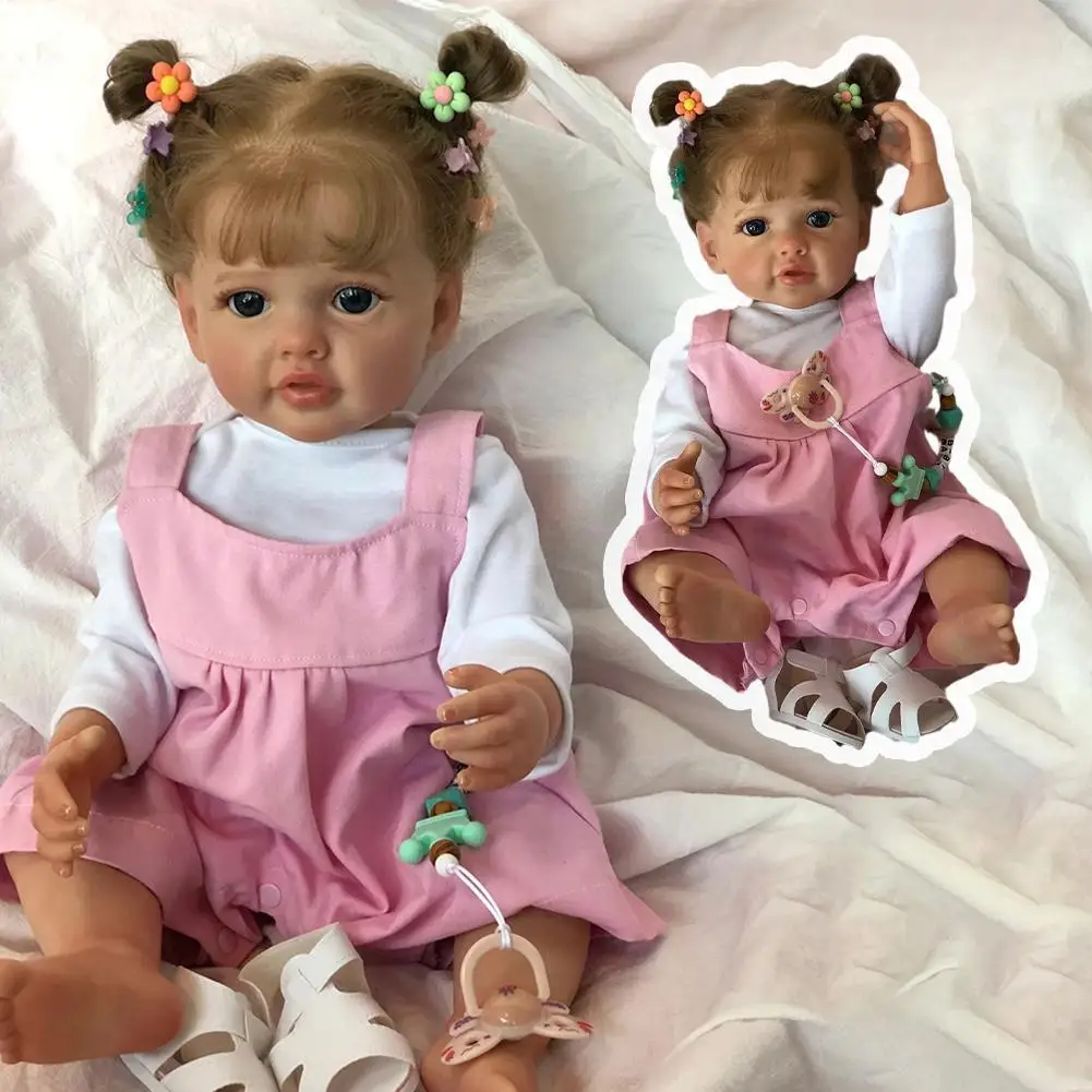 

55cm Full Body Silicone Toddler Girl Princess 3d Lifelike Skin Multiple Sof Layers Painting Waterproof Gift Kid E4a5