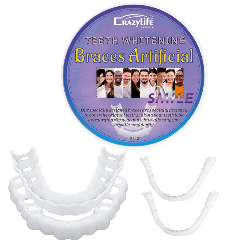 

Косметические зубные протезы, верхние/нижние, силиконовые зубные протезы для улыбки, имитация зубных протезов, инструменты для ухода за полостью рта, косметика для зубов