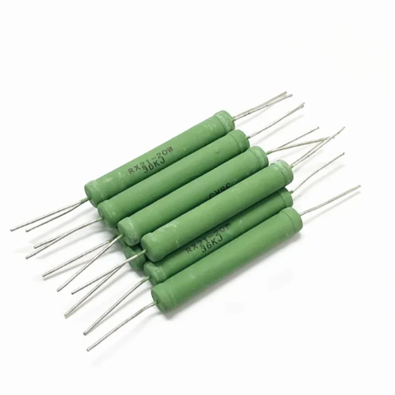 5 шт. Проволочная рана RX21 10 Вт 5% 0.05R 1R 10R 100R 200R 1K 2K 10K 12K 15K 20K 22K 25K 30K 33K 39K 47K 20R 22R 27R 30R 33