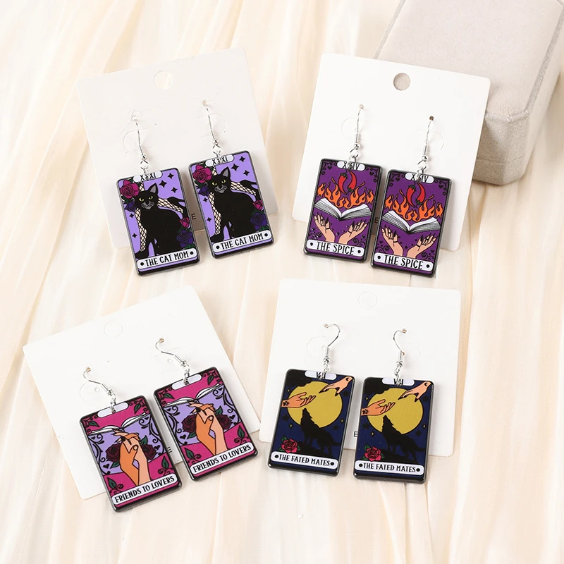 Серьги-Подвески Акриловые острые для женщин и девушек подарок на день рождения