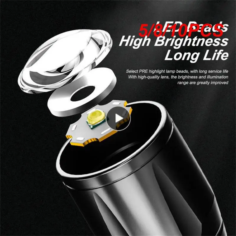 

5/8/10PCS Waterproof 2000lumen Torch Lamp Lantern Built In Battery Penlight Zoom Focus Mini Led Flashlight Hot Wholesale