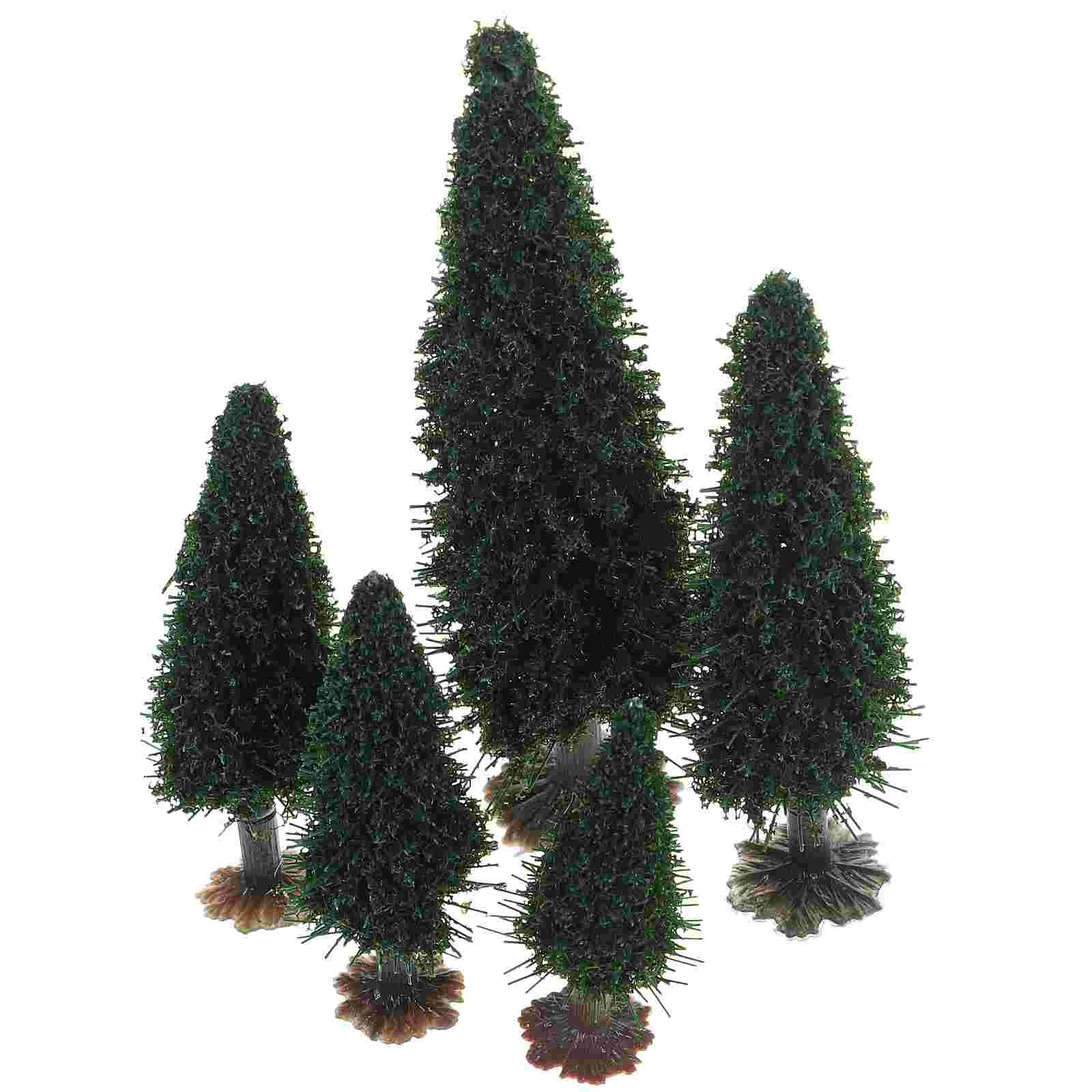 

15 Pcs Small Tree Landscape Model Mini Decor Sand Table DIY Green Decorations Miniature Trees Plastic Simulation Train