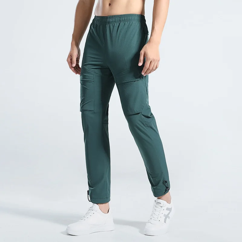

Sweatpants Men Spring and Autumn Thin Ice Silk Quick-drying Pants Casual Woven Overalls Men's Loose Trousers Jogging Pants