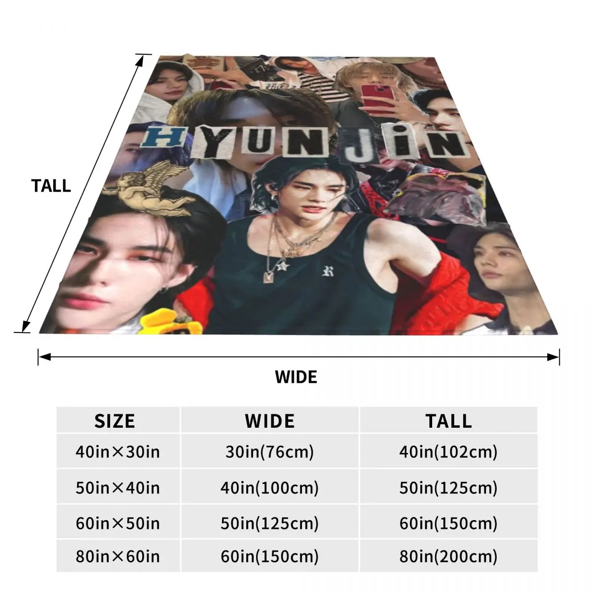 KPOP Hyunjin Одеяла для коллажа Теплые фланцевые одеяла Мягкое и удобное одеяло Одеяло