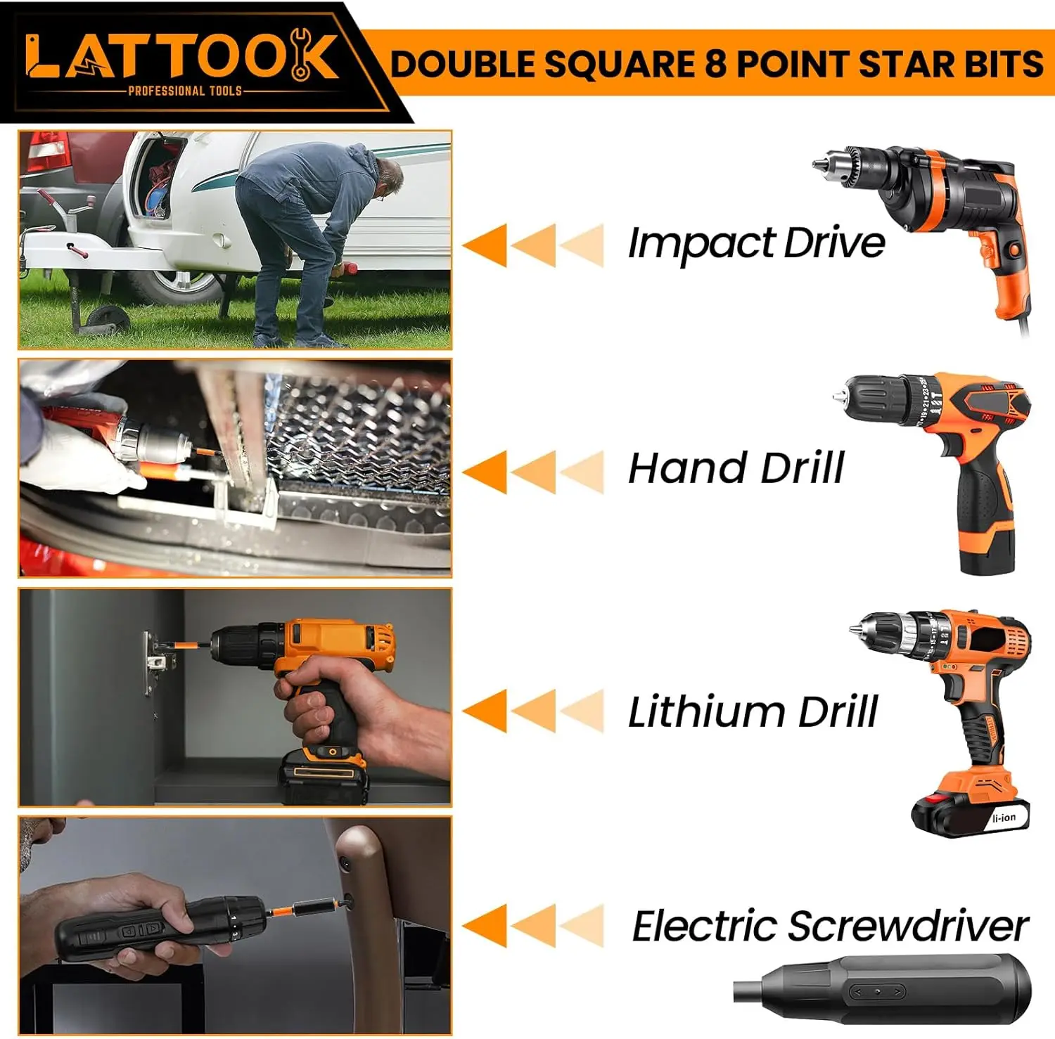 Набор двойных квадратных 8-точечных звездообразных бит 17 шт. Torx 2 приводных набор