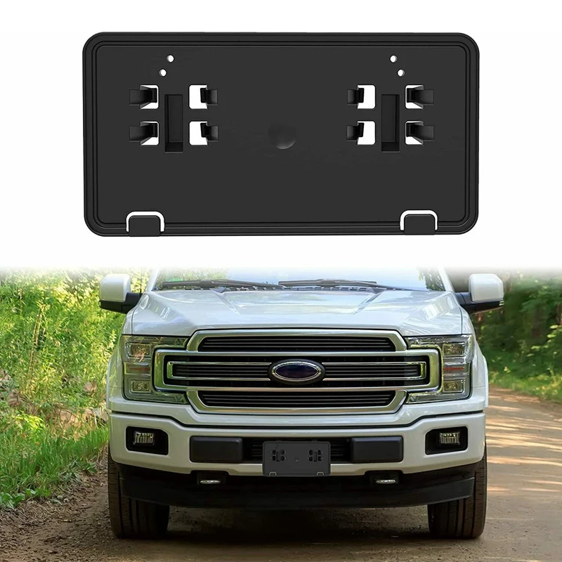 

Car Black Front Bumper License Plate Mounting Bracket Holder Frame Fit For Ford F150 2018 2019 2020 JL3Z-17A385-BA